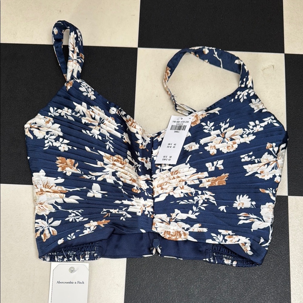Abercrombie & Fitch Navy Floral Tank Top